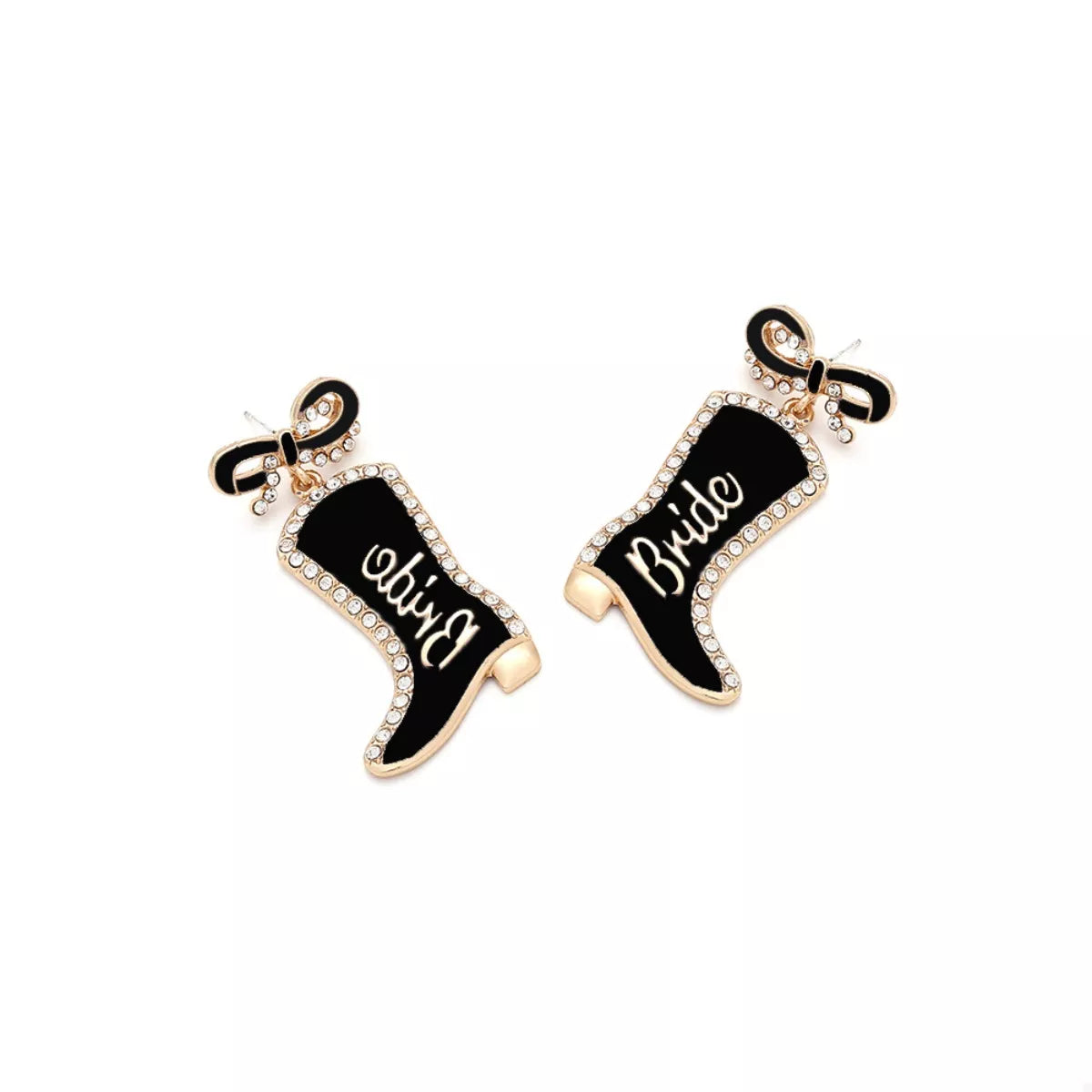 Cowgirl Boot Dangle Earrings with Bow