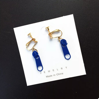 Zipper Dangle Clip-on Earrings