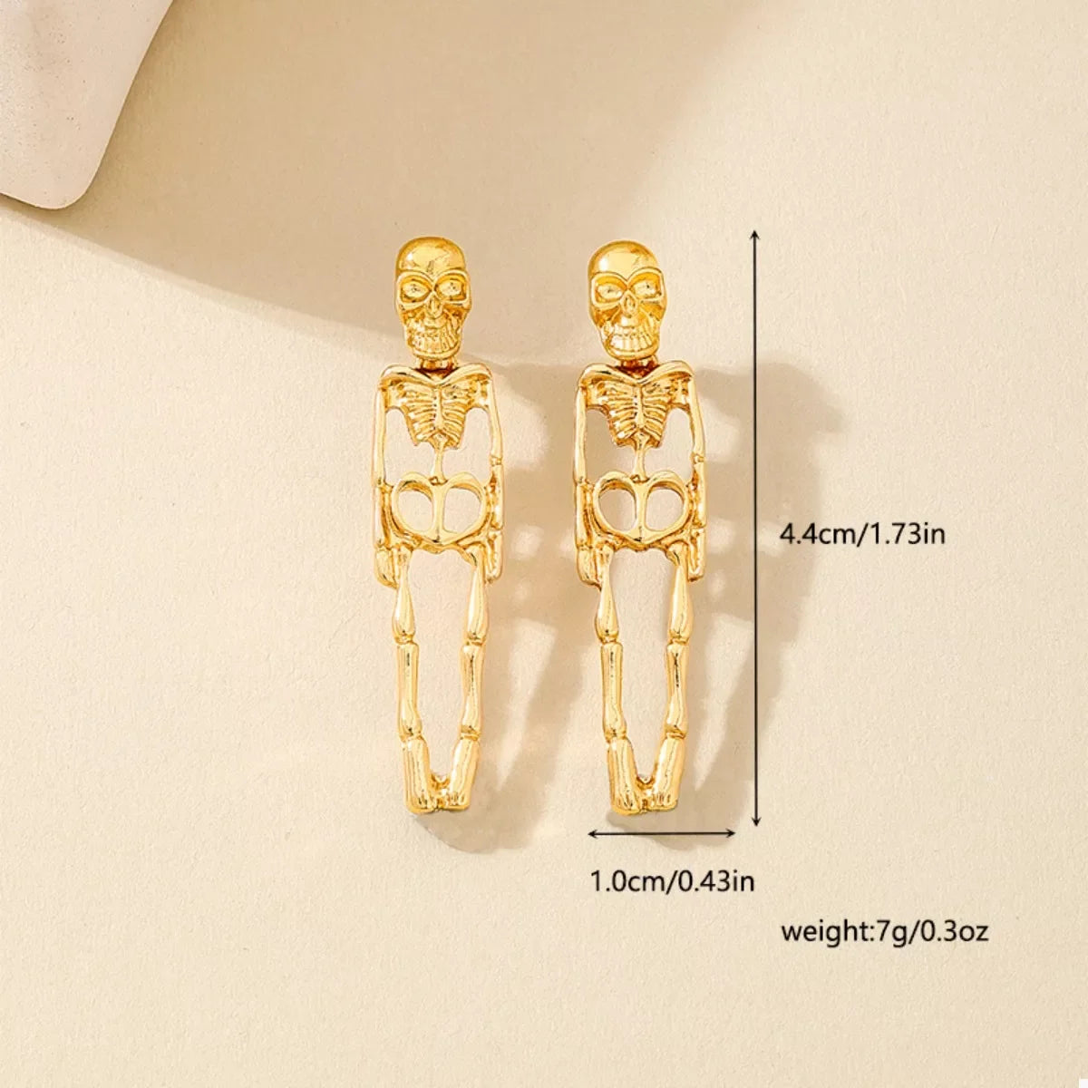 Halloween 18K Gold-Plated Skeleton Earrings