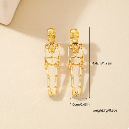 Halloween 18K Gold-Plated Skeleton Earrings