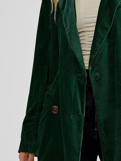 Lapel Collar Button Up Blazer