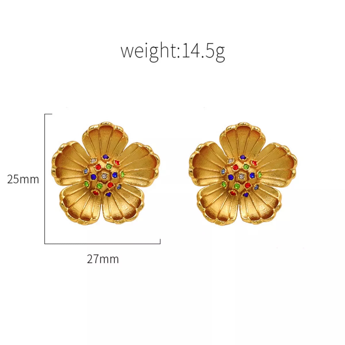 18K Gold-Plated Flower Earrings