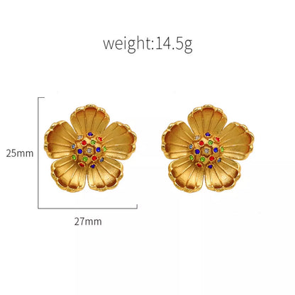 18K Gold-Plated Flower Earrings