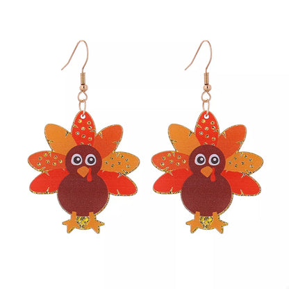 Thanksgiving Turkey Dangle Earrings