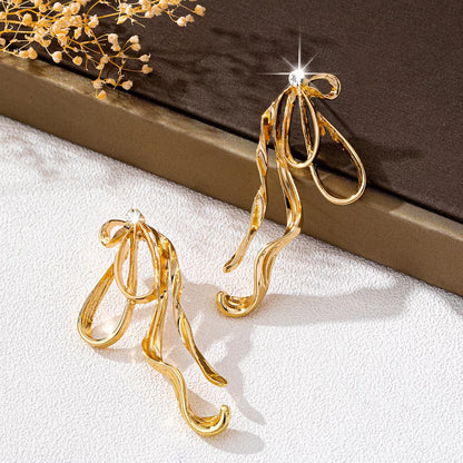 18K Gold-Plated Bow Earrings