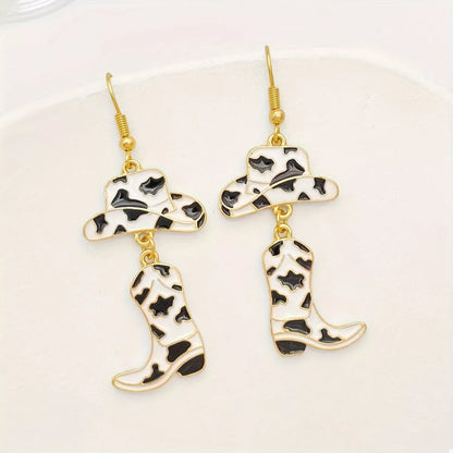Cowboy Hat and Boot Dangle Earrings