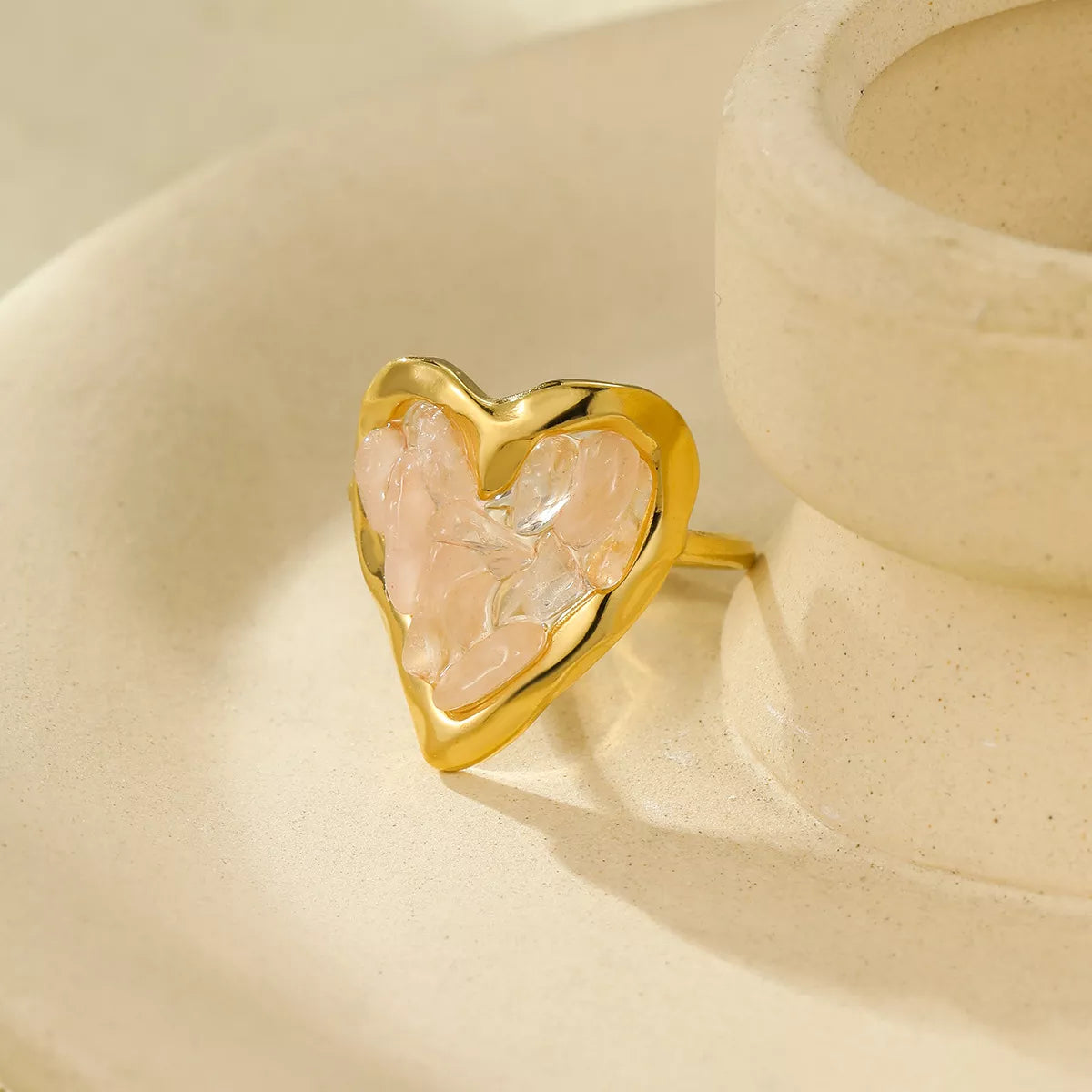 18K Gold-Plated Heart-Shaped Ring