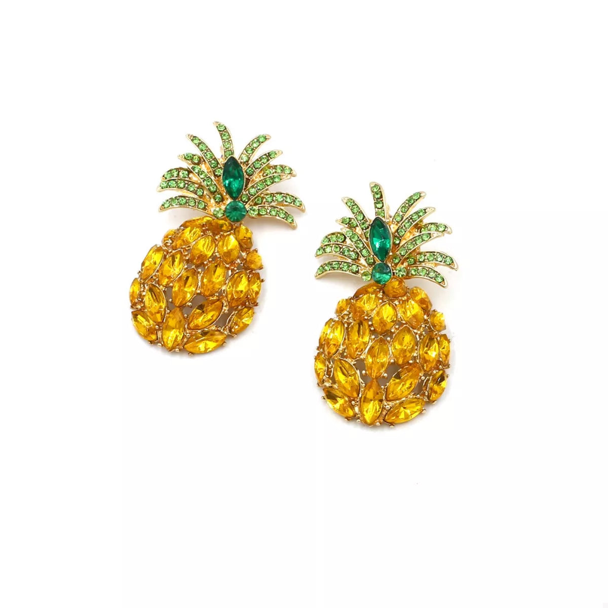 Pineapple Rhinestone Dangle Earrings