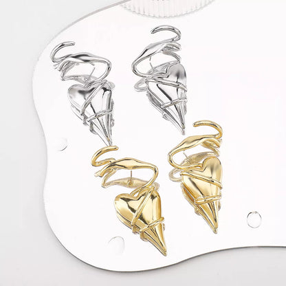 Heart-Shaped Twisted Wire Earrings