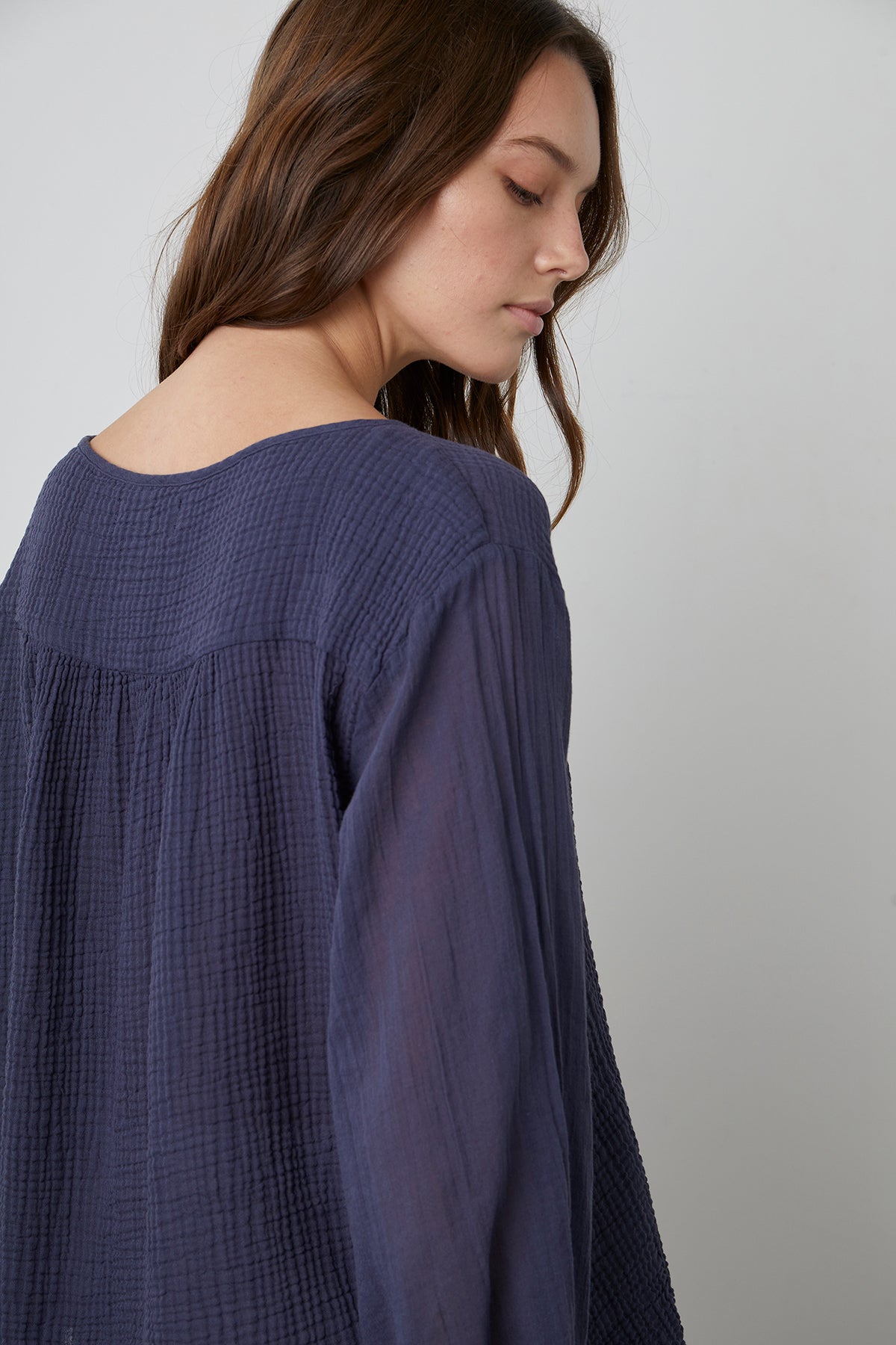 MARILYN COTTON GAUZE PEASANT BLOUSE