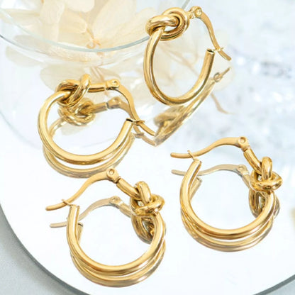 Golden Knot Hoop Earrings