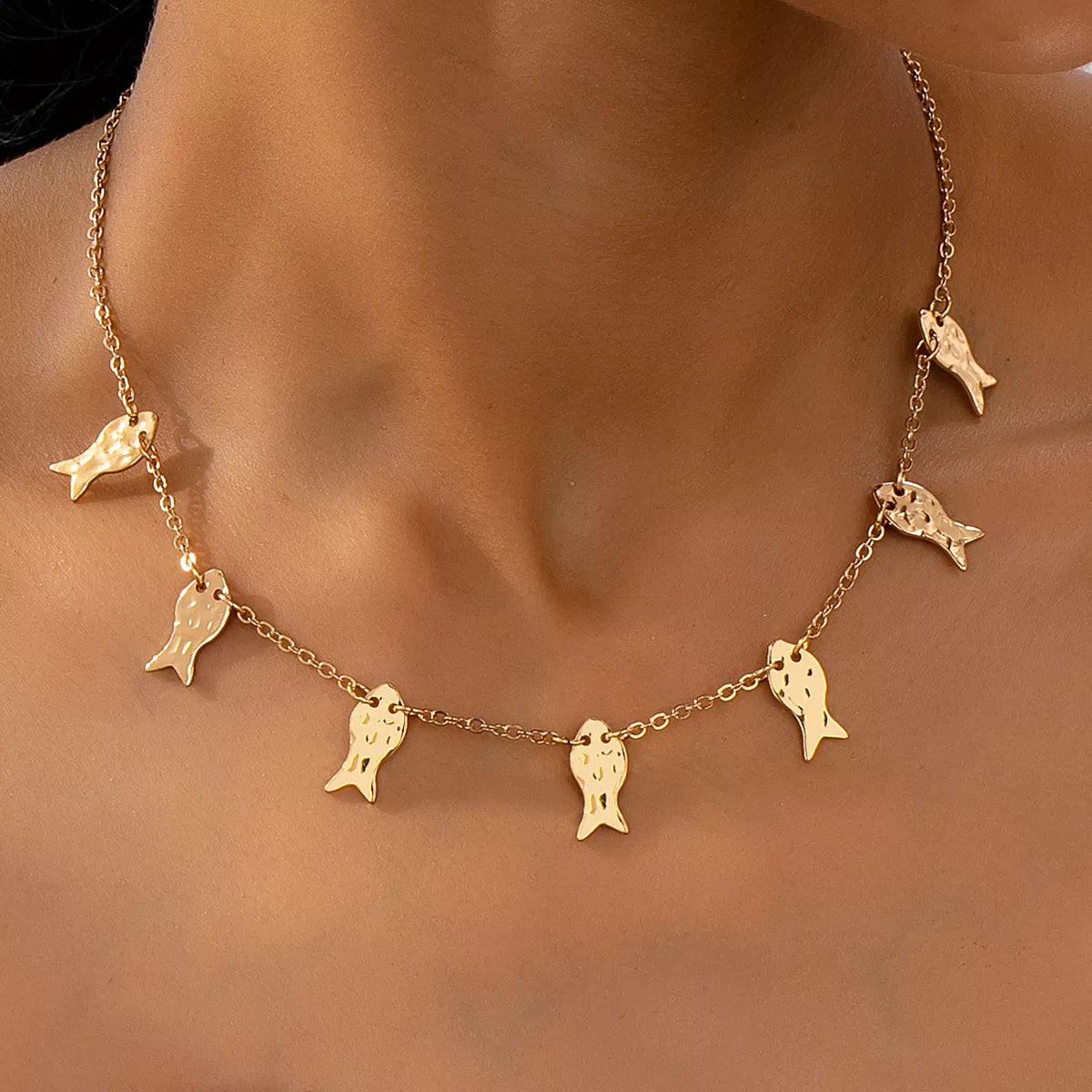 18K Gold-Plated Fish Charm Necklace