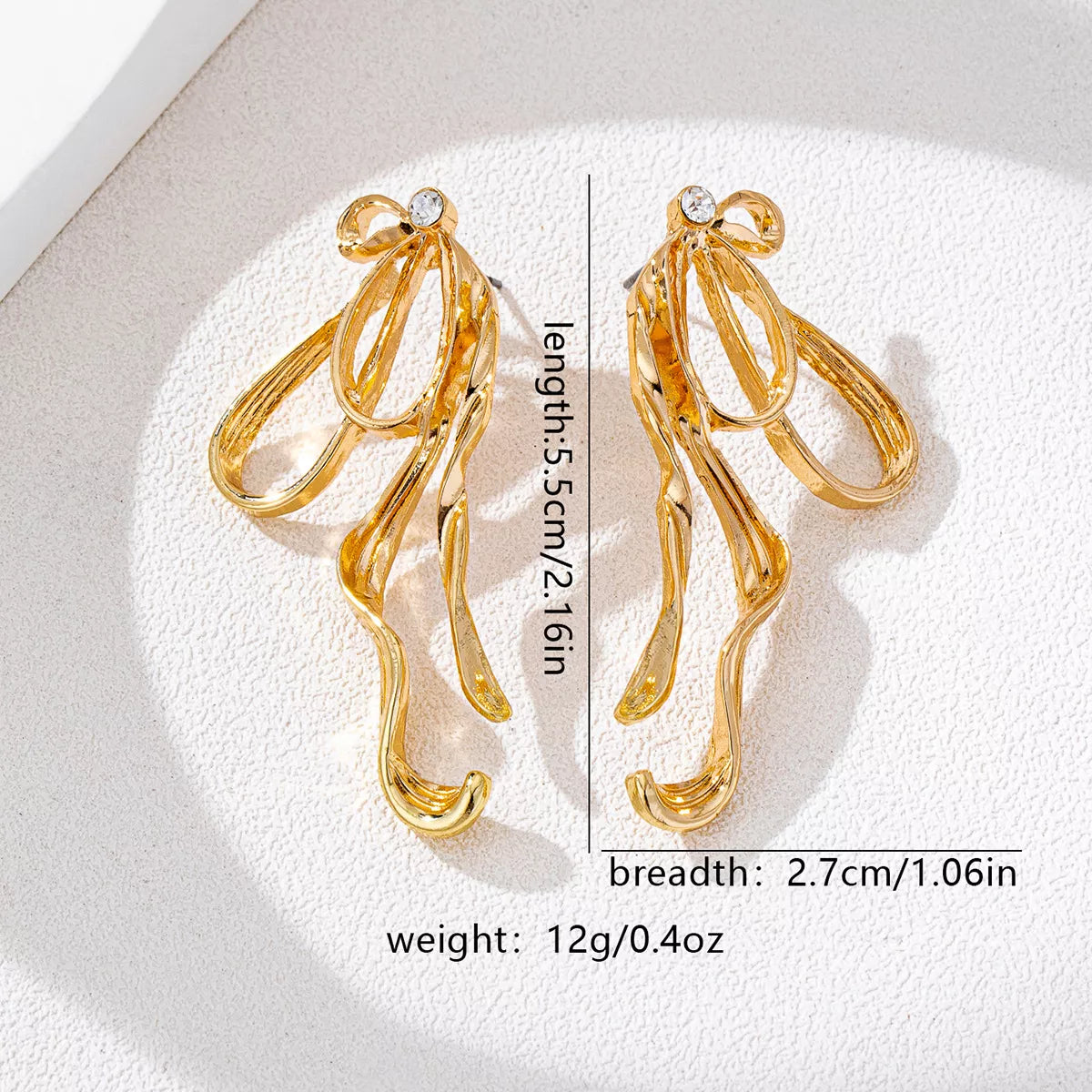 18K Gold-Plated Bow Earrings