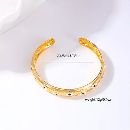 Evil Eye Open Bangle Bracelet
