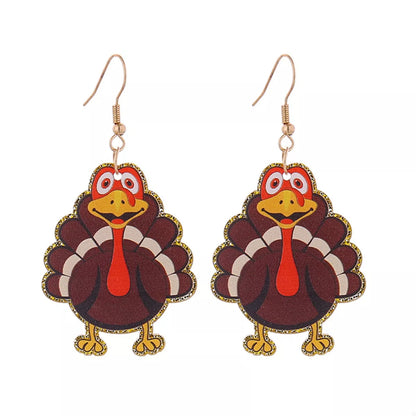 Thanksgiving Turkey Dangle Earrings