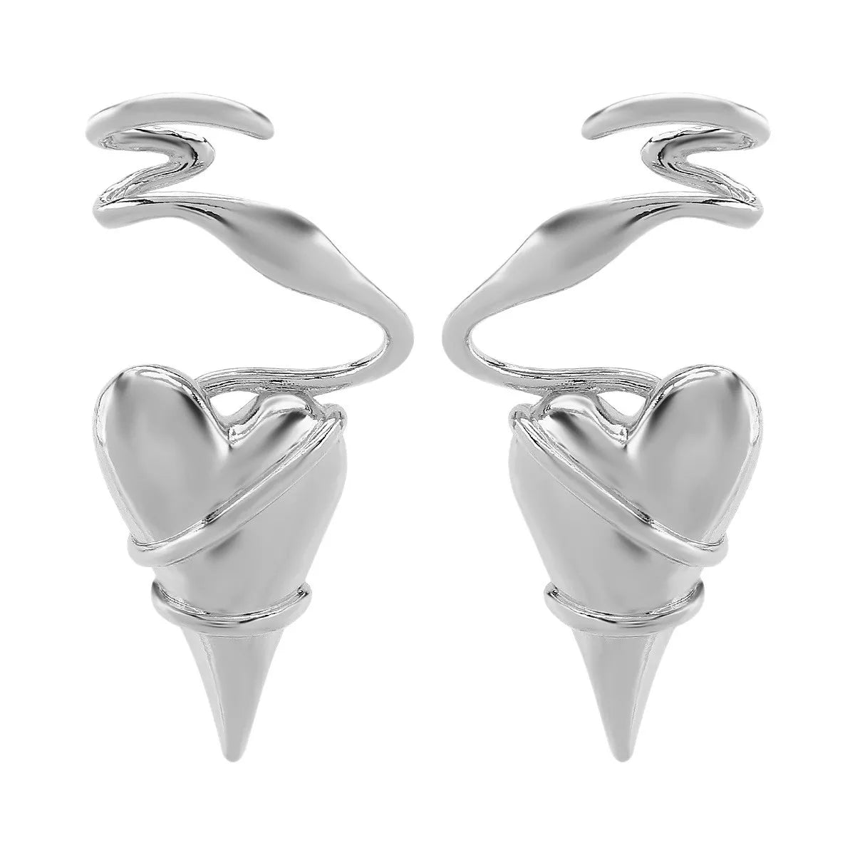 Heart-Shaped Twisted Wire Earrings