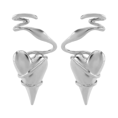Heart-Shaped Twisted Wire Earrings