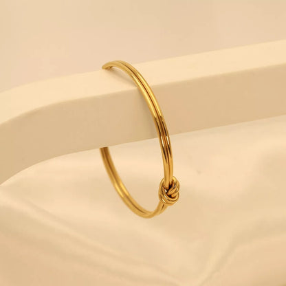 18K Gold-Plated Knot Open Bracelet