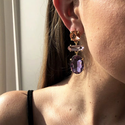 Alloy Geometric Dangle Earrings