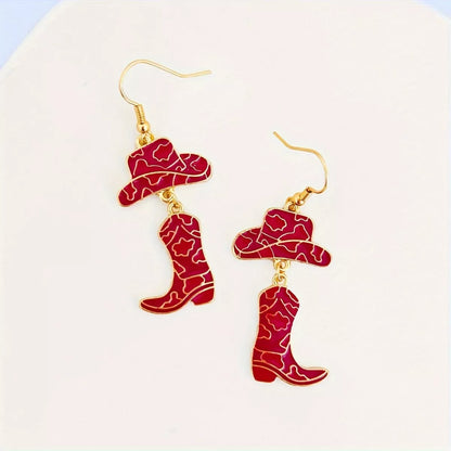 Cowboy Hat and Boot Dangle Earrings
