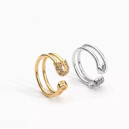 Zircon Double Band Open Ring