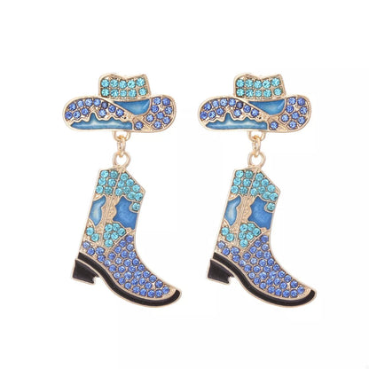 Cowboy Hat and Boot Dangle Earrings