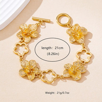 18K Gold-Plated Flower Bracelet
