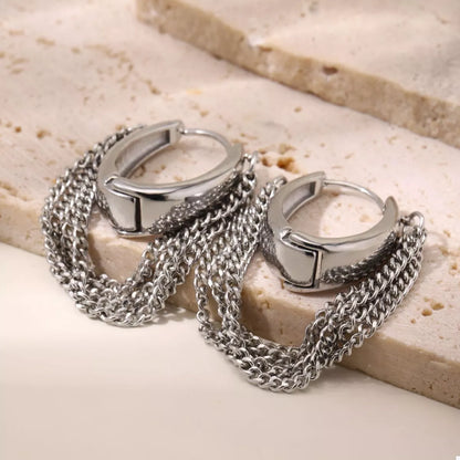 Chunky Chain Hoop Earrings