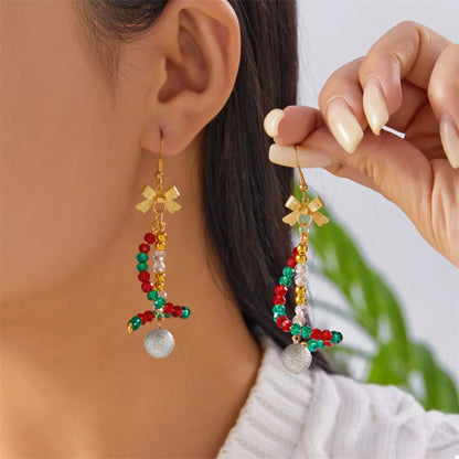 18K Gold-Plated Bead Bow Earrings