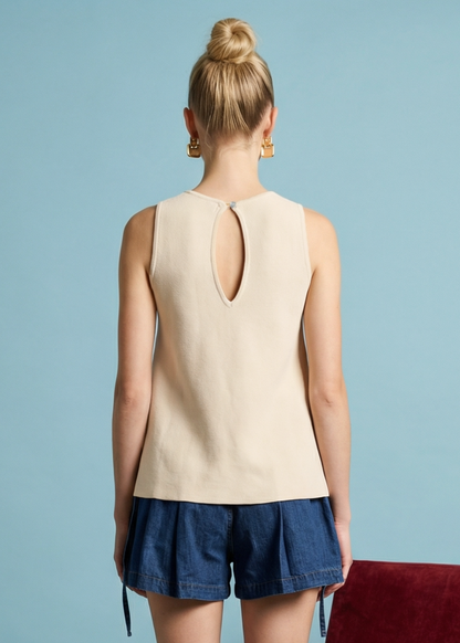 ANNA LINEN SLEEVELESS TOP