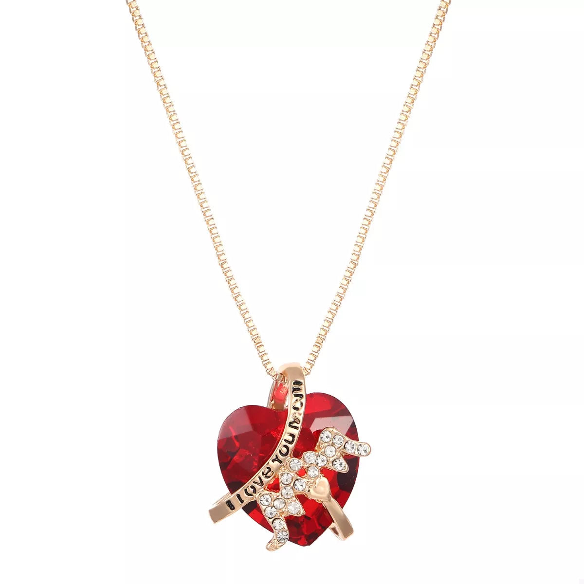 Heart-Shaped MOM Pendant Necklace