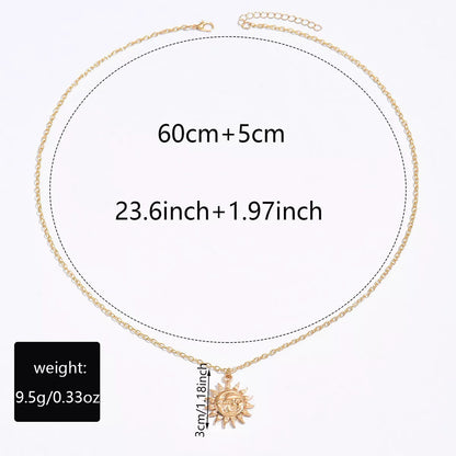 18K Gold-Plated Sunburst Pendant Necklace