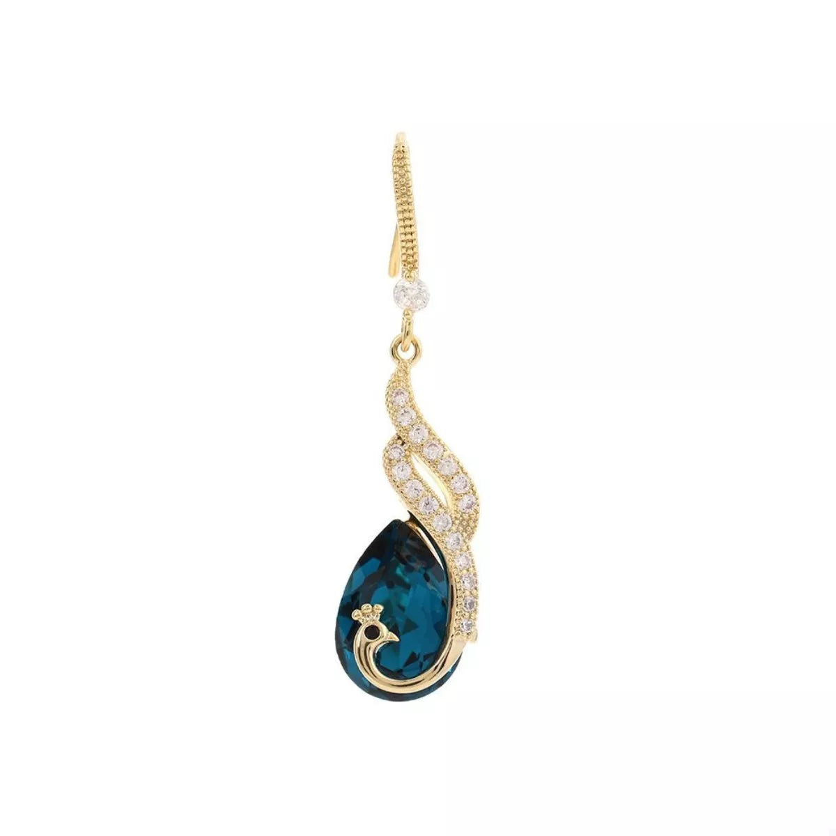 18K Gold-Plated Peacock Teardrop Earrings