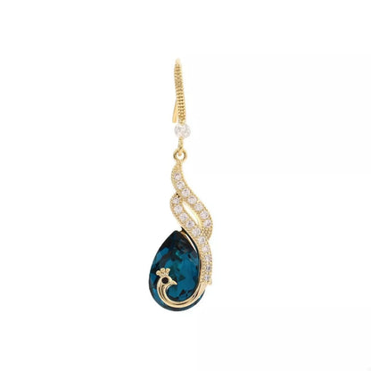 18K Gold-Plated Peacock Teardrop Earrings