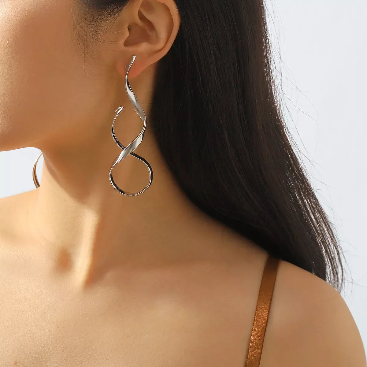 Alloy Spiral Drop Earrings