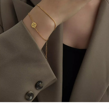 18K Gold-Plated Double Layered Bracelet