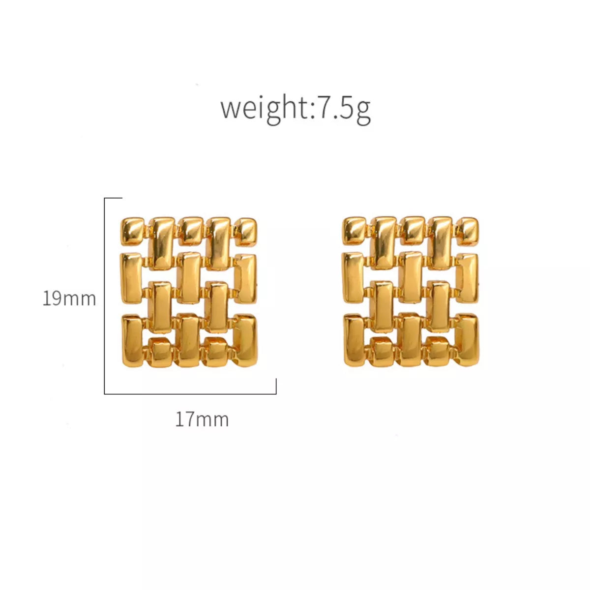 18K Gold-Plated Geometric Stud Earrings