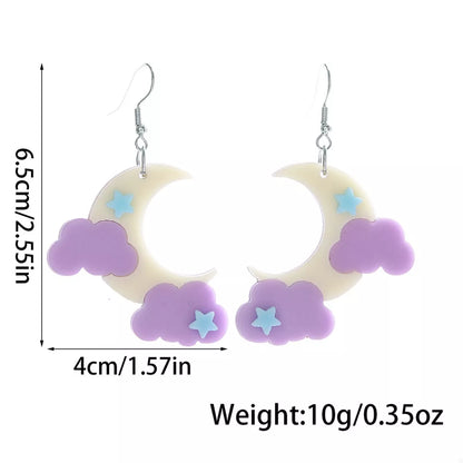 Rainbow Cloud Dangle Earrings