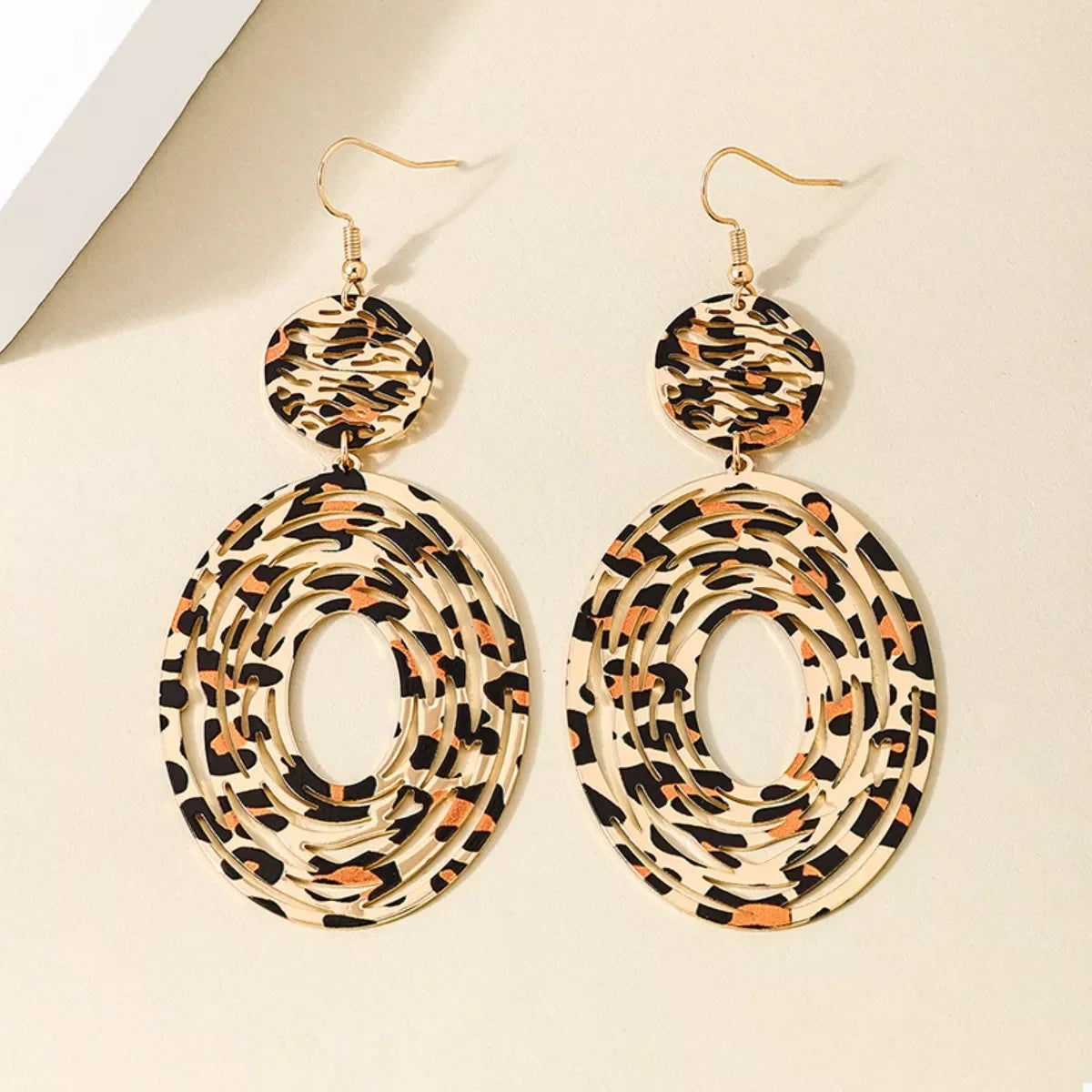 Leopard Print Dangle Earrings
