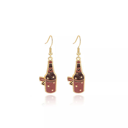 Cowboy Hat & Bottle Dangle Earrings