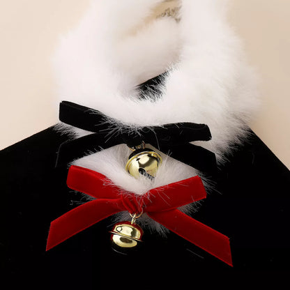 Christmas Choker Necklace with Red Bow