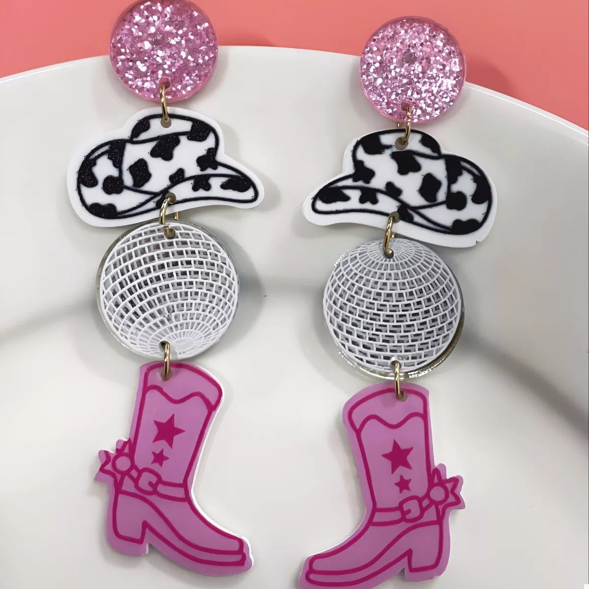 Cowgirl Boots Dangle Earrings