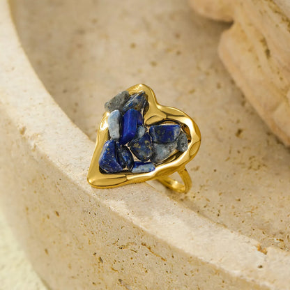 18K Gold-Plated Heart-Shaped Ring