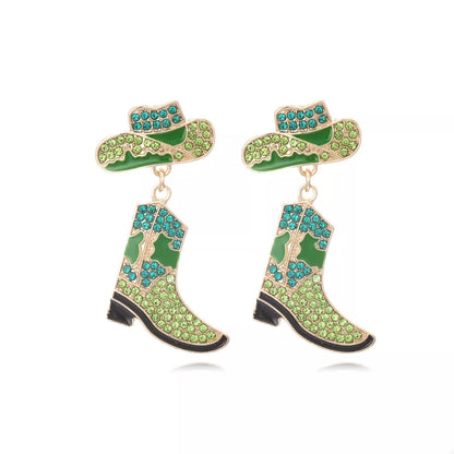 Cowboy Hat and Boot Dangle Earrings