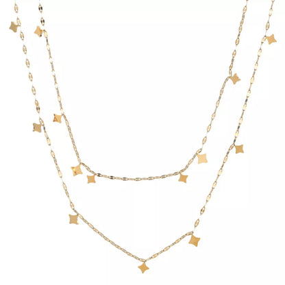 18K Gold-Plated Layered Star Charm Necklace