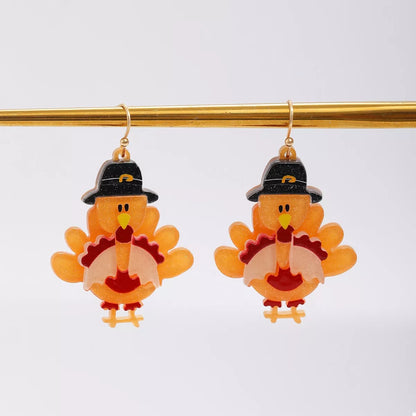 Thanksgiving Turkey Dangle Earrings