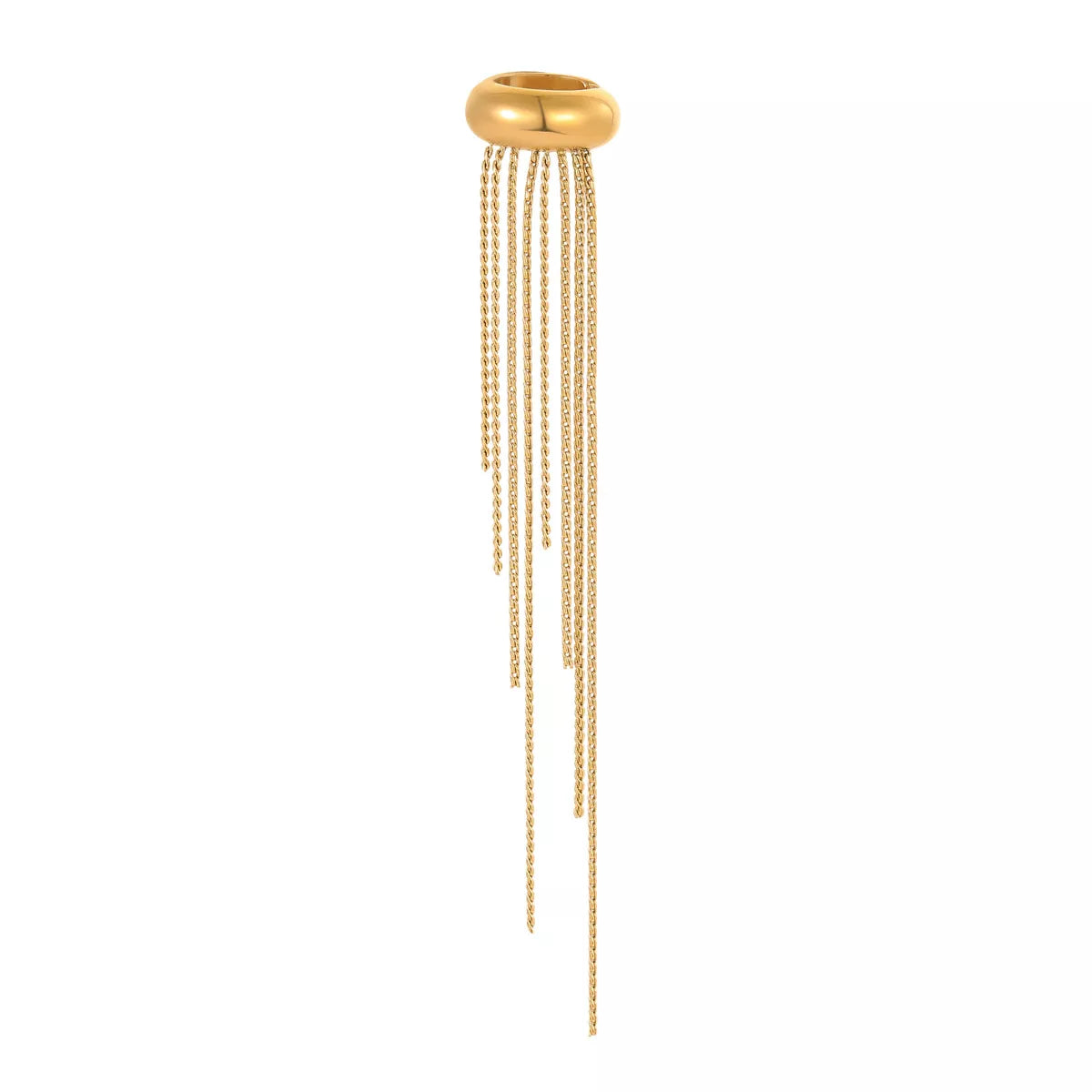 18K Gold-Plated Tassel Ear Cuff Earrings