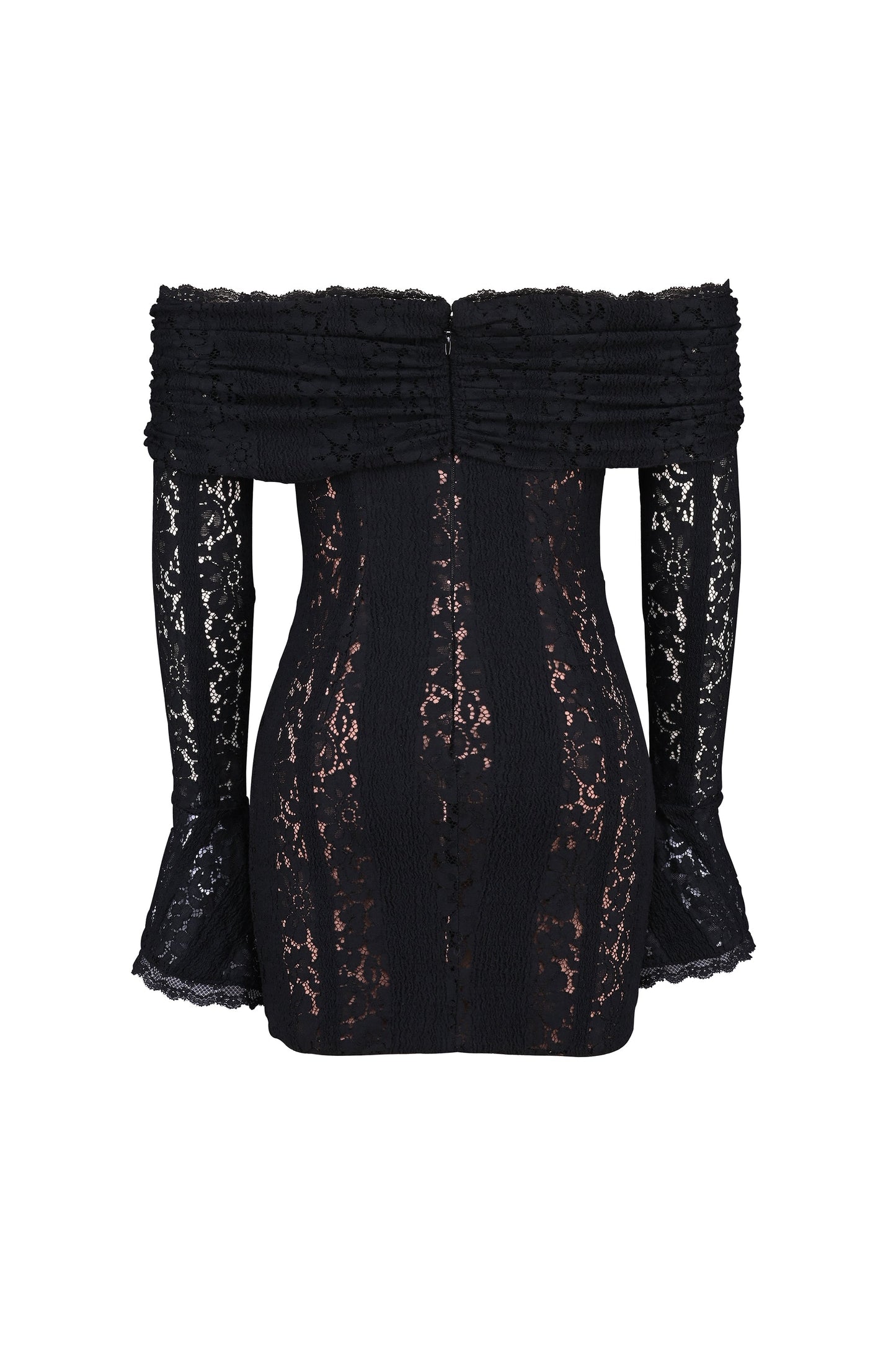 Emma Off Shoulder Floral Lace Mini Dress