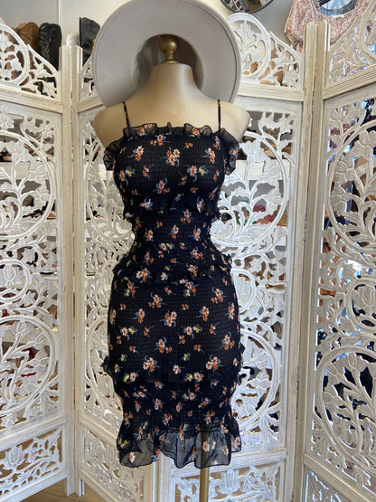 Smocked Bodycon Floral Dress