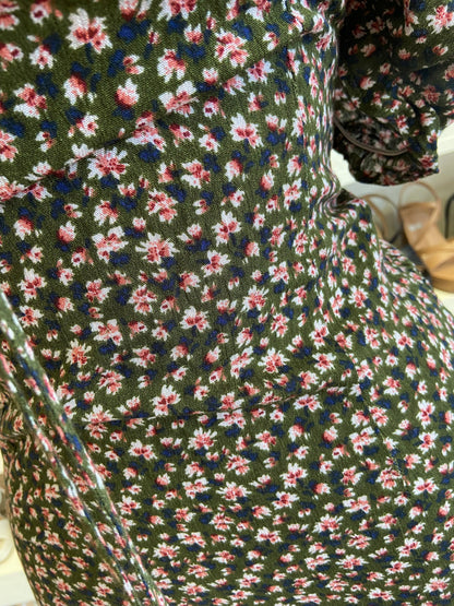 Olive Floral Mini Dress